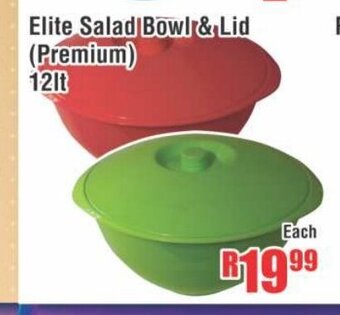 Elite Salad Bowl & Lid 12lt
