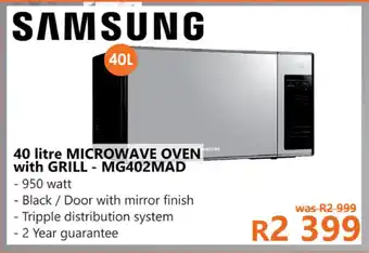 Samsung - 40 Litre Microwave Oven with Grill - MG402MAD