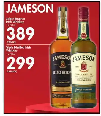 Makro’s liquor Jameson Triple Distilled Irish Whiskey 750ml offer