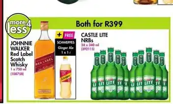 Makro’s liquor Johnnie Walker Red Label Scotch Whisky 750ml + Castle Lite NRBs 24x340ml offer