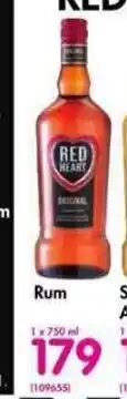 Red Heart Rum 750ml