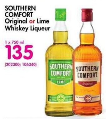 Makro’s liquor Southern Comfort Original or Lime Whiskey Liqueur 750ml offer