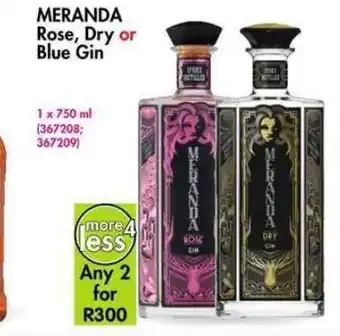 Makro’s liquor Meranda Rose, Dry or Blue Gin 750ml offer