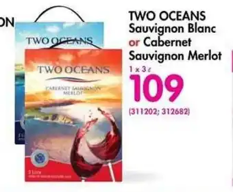 Makro’s liquor Two Oceans Sauvignon Blanc or Cabernet Sauvignon Merlot 3L offer