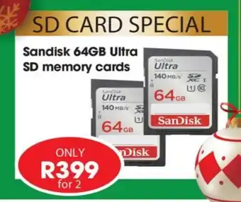 Foto First Sandisk 64GB Ultra SD Memory Cards offer