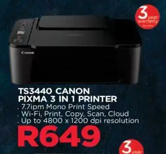 Matrix Warehouse TS3440 CANON PIXMA 3 IN 1 PRINTER offer