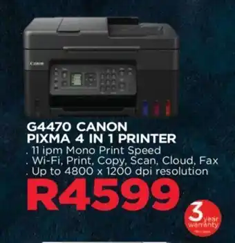 Matrix Warehouse G4470 CANON PIXMA 4 IN 1 PRINTER offer