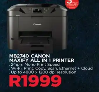 Matrix Warehouse MB2740 CANON MAXIFY ALL IN 1 PRINTER offer