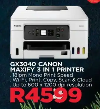 Matrix Warehouse GX3040 CANON MAXIFY 3 IN 1 PRINTER offer