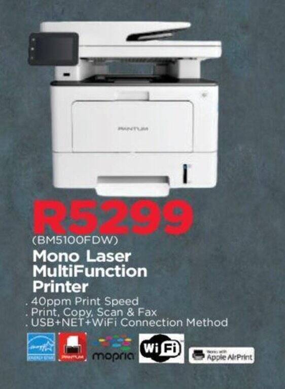 PANTUM Mono Laser MultiFunction Printer offer at Matrix Warehouse