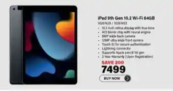 iPad 9th Gen 10.2 Wi-Fi 64GB