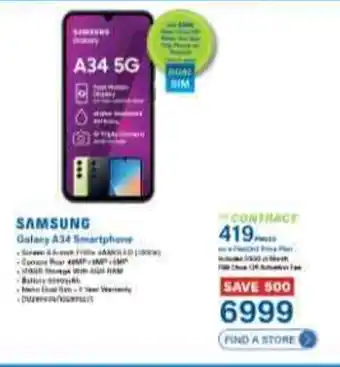 Incredible Connection SAMSUNG Galaxy A34 Smartphone offer