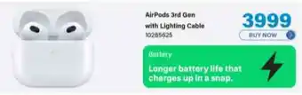 Incredible Connection AirPods 3rd Gen with Lighting Cable offer