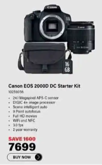 Incredible Connection Canon EOS 2000D DC Starter Kit offer