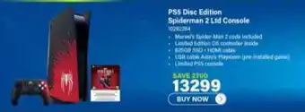 Incredible Connection PS5 Disc Edition Spiderman 2 Ltd Console offer