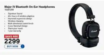 Major IV Bluetooth On-Ear Headphones