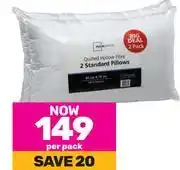 Game Mainstays 2-pack quilted hollowfibre standard pillows-per pack offer