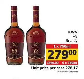 Jumbo KWV VS Brandy 1 x 750ml offer