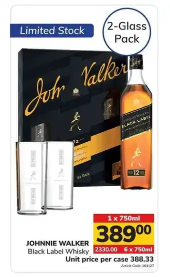 Jumbo JOHNNIE WALKER Black Label Whisky 1 x 750ml offer