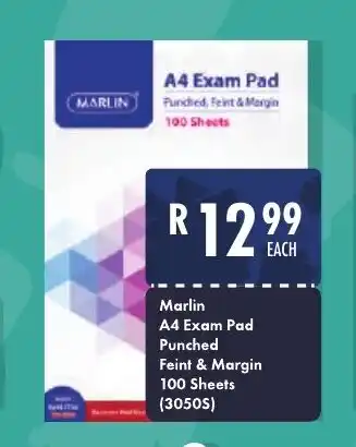 President Hyper Marlin A4 Exam Pad Punched Feint & Margin 100 Sheets offer
