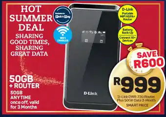 D-Link DWR-730 Router Plus 50GB Data 3-Month
