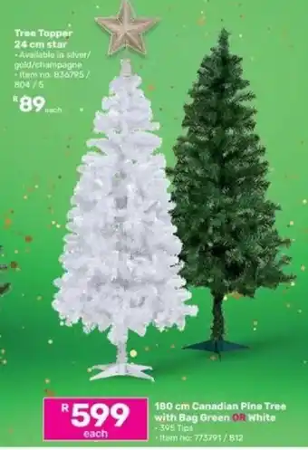 Game 180 cm Canadian Pine Tree with Bag Green OR White offer