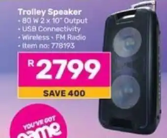 Game Trolley Speaker offer