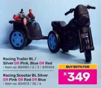 Game Racing Trailer BL/ Silver OR Pink, Blue OR Red offer