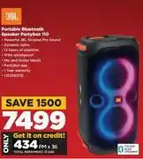 HiFi Corp Jbl portable bluetooth speaker partybox 110 offer