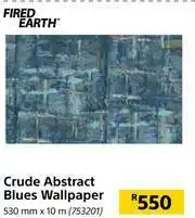 Builders Warehouse Fired Earth Crude Abstract Blues Wallpaper 530mm x 10m offer