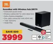 HiFi Corp Jbl soundbar with wireless sub sb170 offer