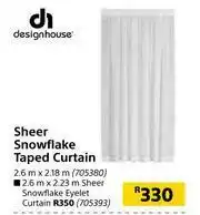 Builders Warehouse Designhouse Sheer Snowflake Taped Curtain 2.6m x 2.18m offer