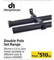 Builders Warehouse Designhouse Double Pole Set Range 28mm x 1.5m-Each offer