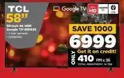 HiFi Corp Tcl 58 4k hdr google tv 58p635 offer