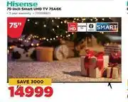 HiFi Corp Hisense 75 smart uhd tv 75a6k offer