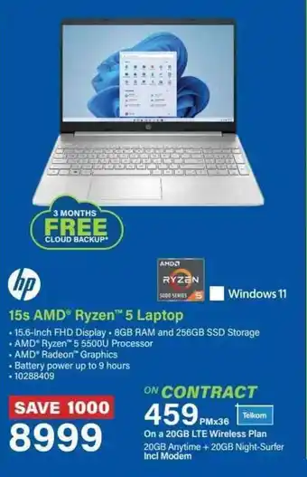 Incredible Connection HP 15s AMD Ryzen 5 Laptop offer