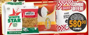 Big Save White Star Maize Meal 12.5kg, Pasta Grande Macaroni 3kg, Spekko Rice 10kg + Sasko Cake Flour 12.5kg offer