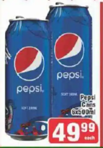 Big Save Pepsi Cans 6x500ml offer