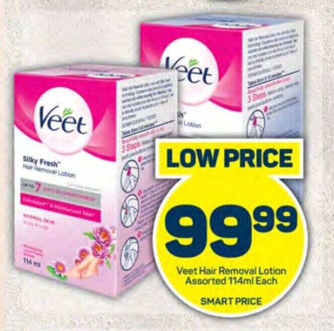 Veet Hair Removal Lotion Assorted 114ml Each offer at Pick n Pay