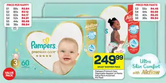 Pick n Pay Pampers Premium Care Disposable Nappies or Pants Value Pack Assorted Per Pack offer