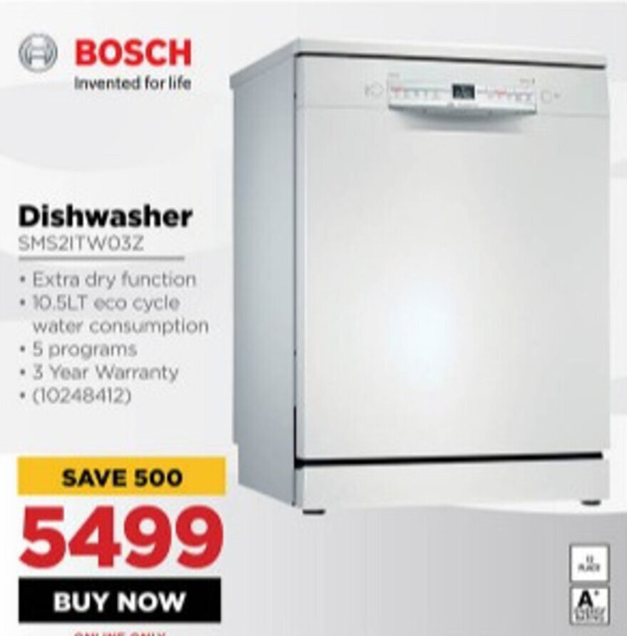 Bosch Dishwasher offer at HiFi Corp