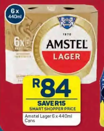 Pick n Pay Amstel Lager 6x440ml Cans offer