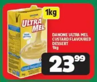 Usave DANONE ULTRA MEL CUSTARD FLAVOURED DESSERT 1kg offer