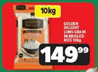 Usave GOLDEN DELIGHT LONG GRAIN PARBOILED RICE 10kg offer