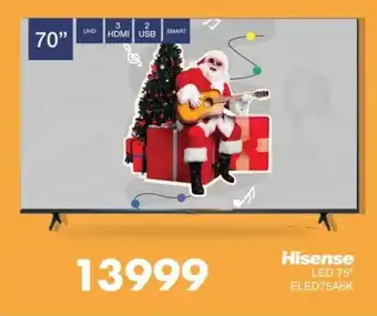 Save Hyper Hisense LED 75" ELED75A6K offer