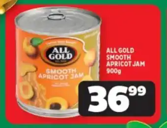 Usave ALL GOLD SMOOTH APRICOT JAM 900g offer