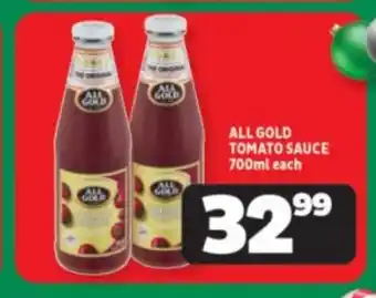 Usave ALL GOLD TOMATO SAUCE 700ml each offer