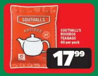 Usave SOUTHALL'S ROOIBOS TEABAGS 40 per pack offer