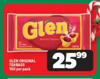 Usave GLEN ORIGINAL TEABAGS 100 per pack offer
