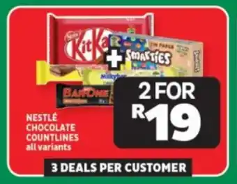Usave NESTLÉ CHOCOLATE COUNTLINES all variants offer